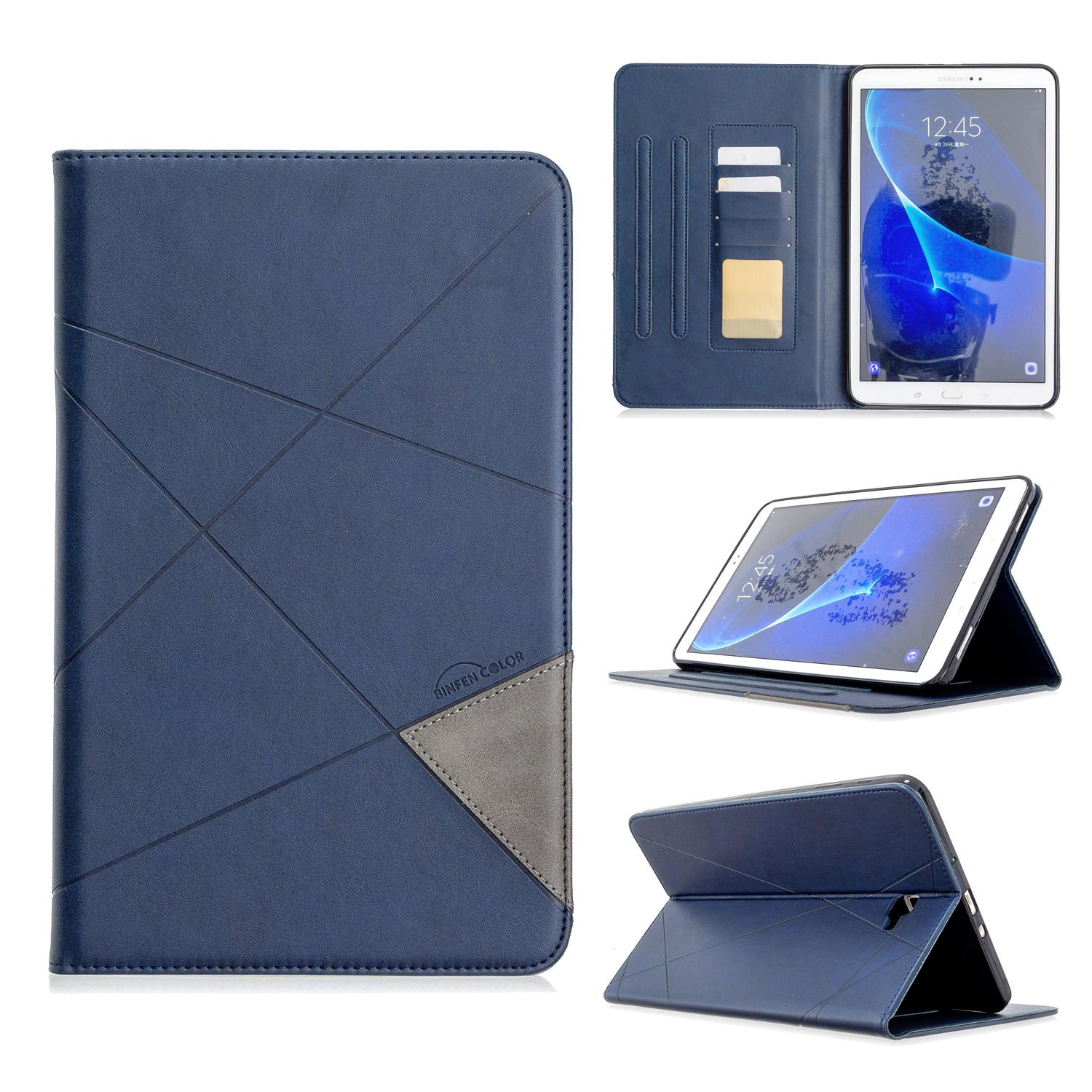 

Чохол для Samsung Galaxy Tab A 10.1 дюймів (Випуск 2016 року)(SM-T580/T585) Чохол-фоліон із штучної шкіри преміум-класу Bussiness із кишенею для карток під різними кутами огляду SM-T580/T585 синій