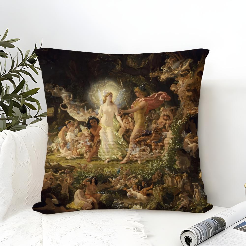 

A Midsummer Nights Dream Pillow Case Cotton Linen Fabric Square Zipper Pillowcase Home Decorative Living Room 30X30cm