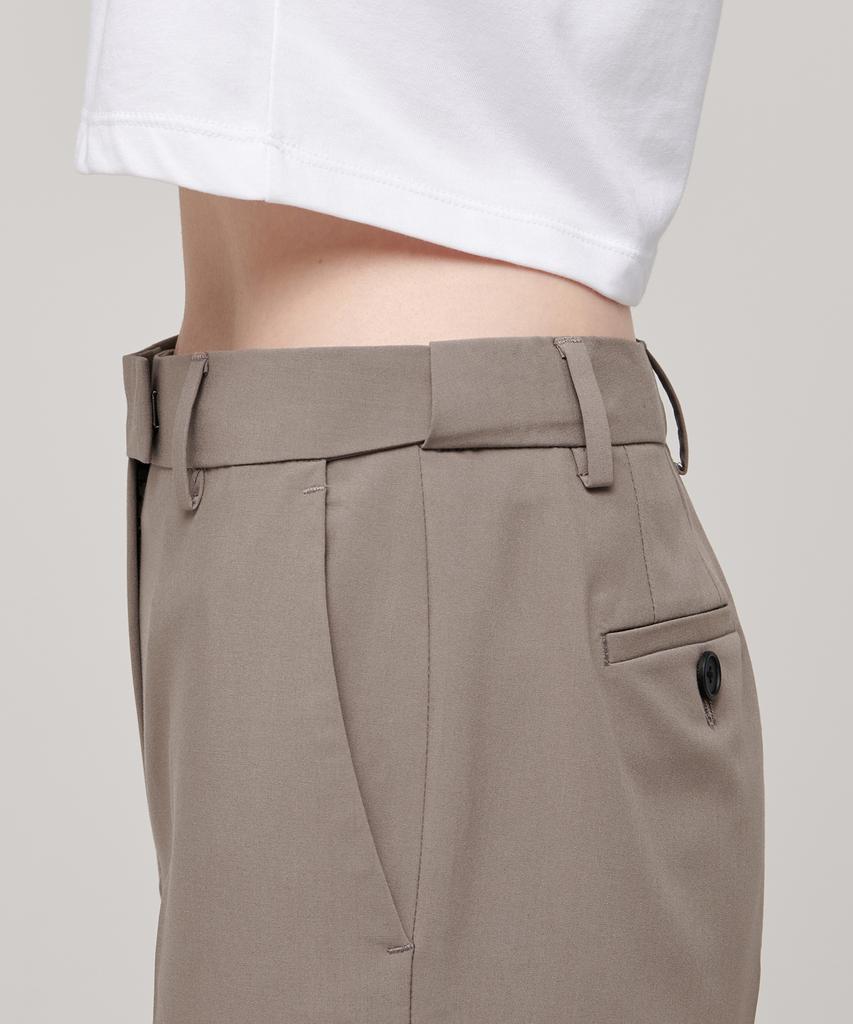 MUSINSA STANDARD WOMAN [Cooltandard] Women'S Straight Hidden Banding Slacks [Dusty Beige]