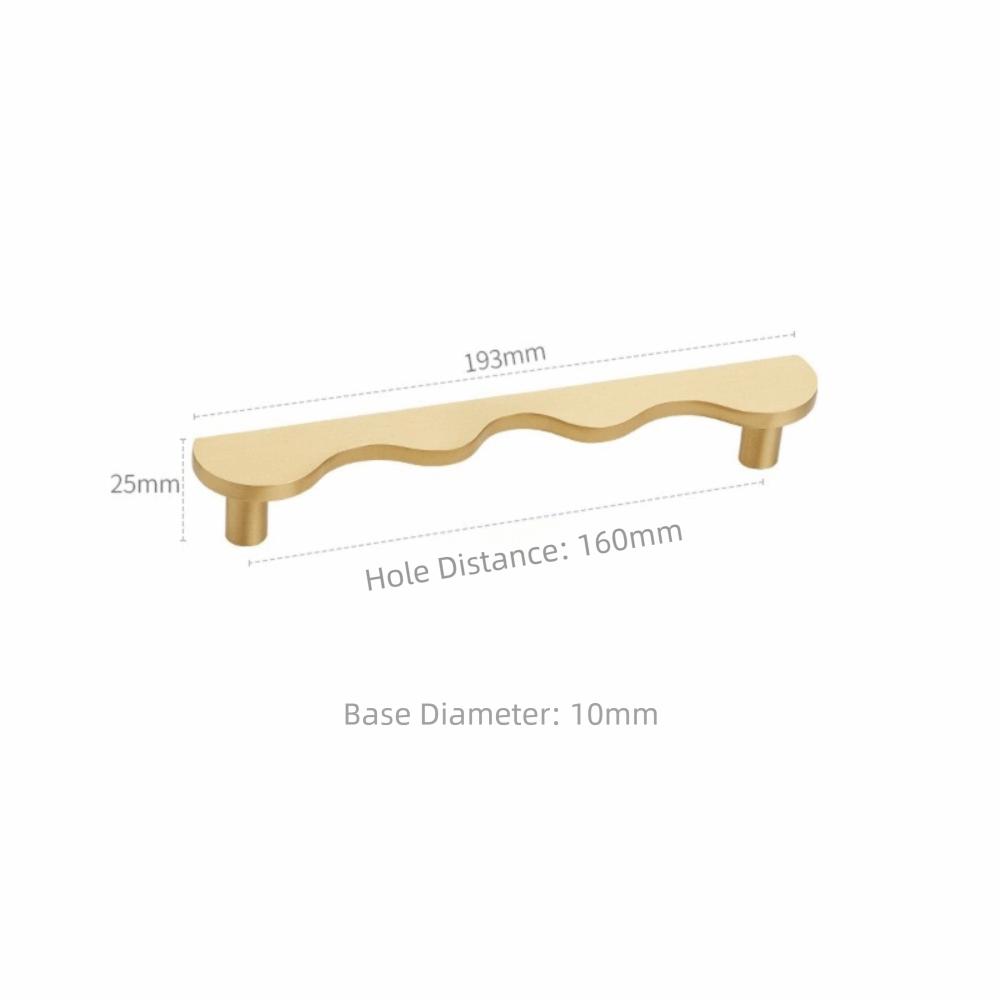 Wave Shape Drawer Pulls Modern Design Furniture Handles Brass Cabinet Handles Kitchen Wardrobe