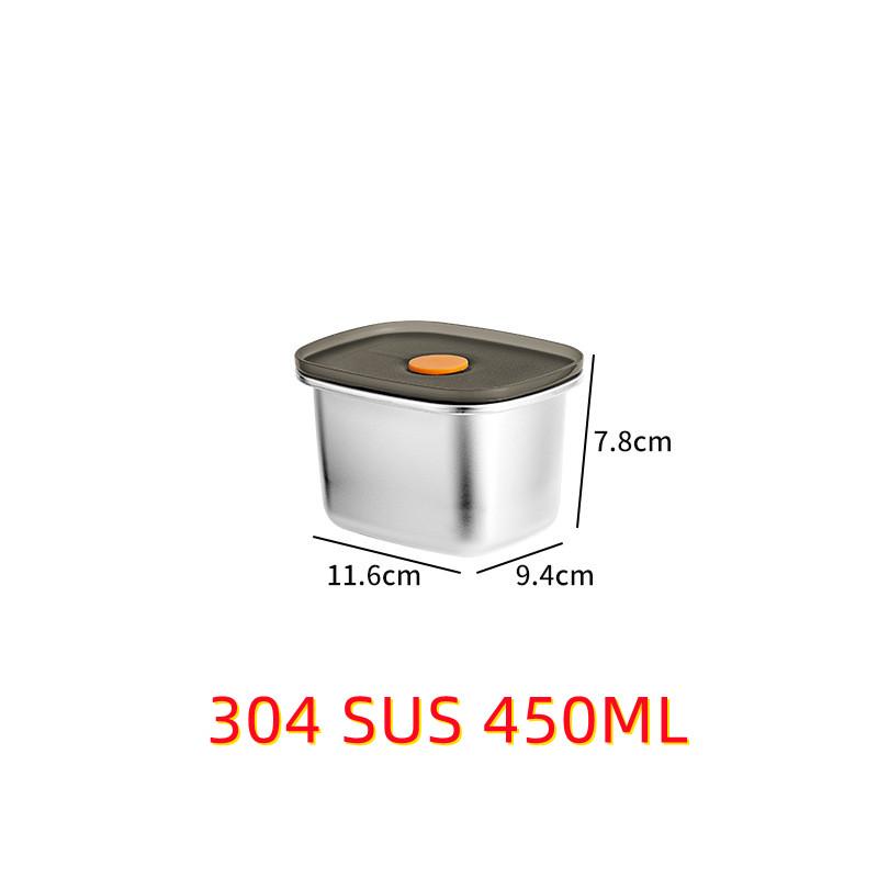Portable Food Fruit Bento Box 304 Stainless Steel Lunch Box With Lid Snacks Containers Box Leak-Proof Storage Fresh-keeping Box