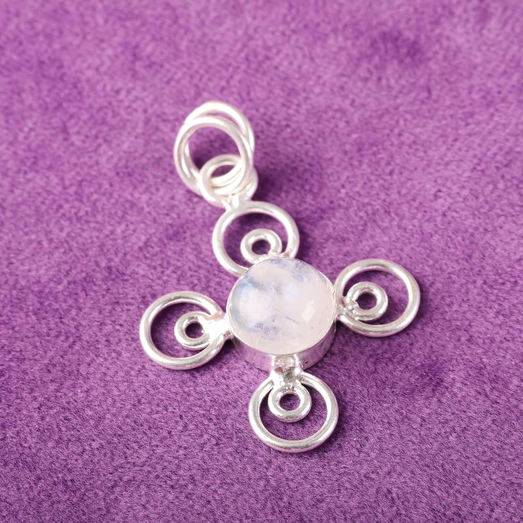 Rainbow Moonstone Pendant Gemstone Jewelry, 925 Solid Sterling Silver Pendant, Handmade Glorious Jewelry Pendant