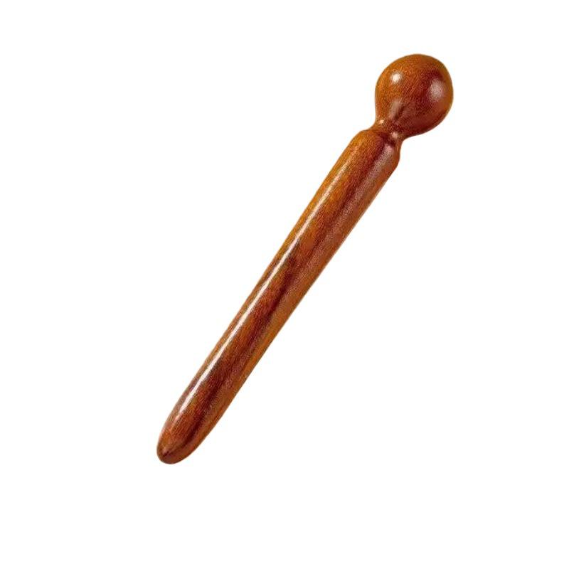 Golden Sandalwood Massage Comb 4-in-1: Meridian Comb, Gua Sha Tool, Scalp Massager.