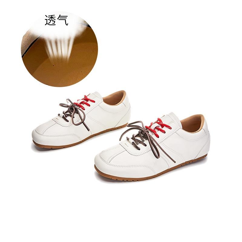 

New leather women s autumn flat-bottomed sports women s casual versatile horse hair little white shoes women 35 білий