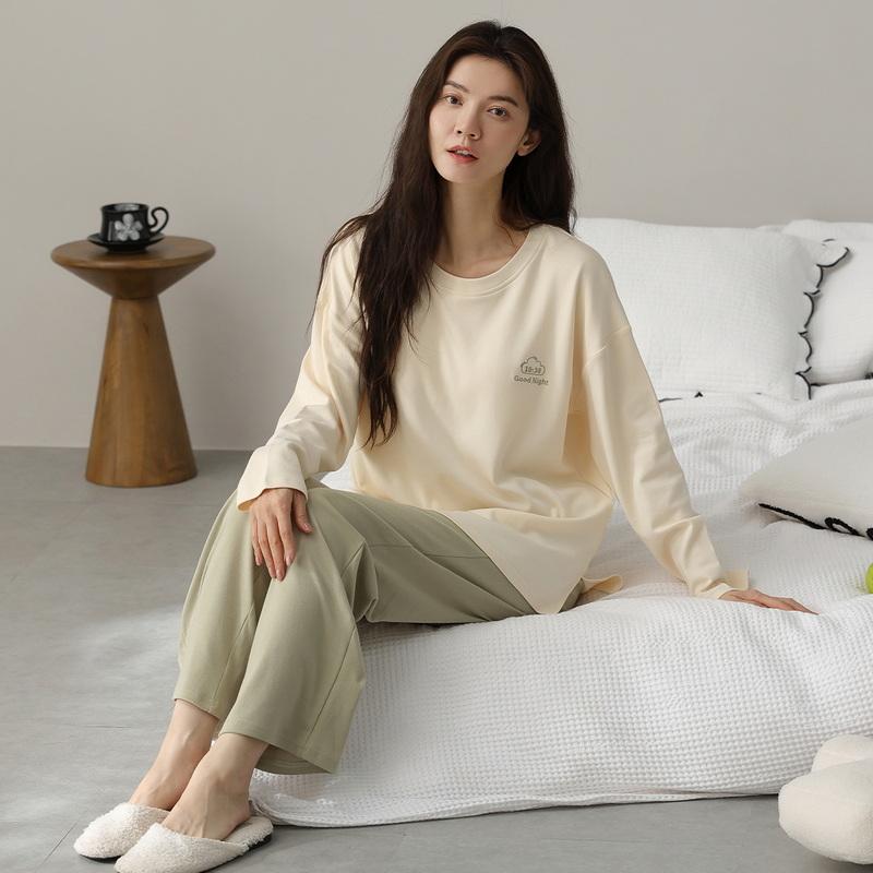 

Цветочные женские пижамы с длинными рукавами и длинными штанами на осень-зиму, милая пижама, повседневная пижама, пижамный комплект для девочек, мягкая пижама 2XL