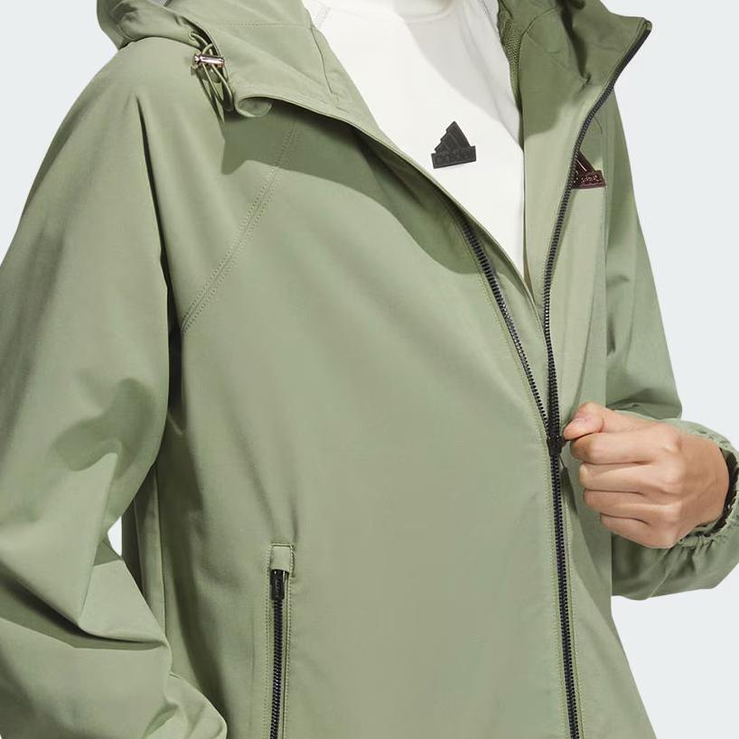 Adidas Tech Woven Hooded Casual Jacket Women Outerwear Tent-Green JJ1129
