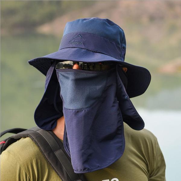 Men and Women Unisex Outdoor Windproof Sun Hat Removable Shawl Breathable Mesh Cap for Fishing Cycling Hiking Camping Hats