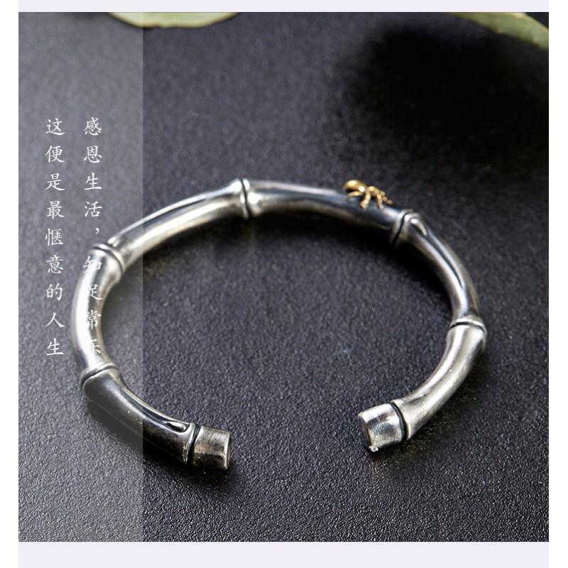 Vintage Chinese Style Open Bangle Bracelet Solid Copper Plated Motif Couple Jewelry