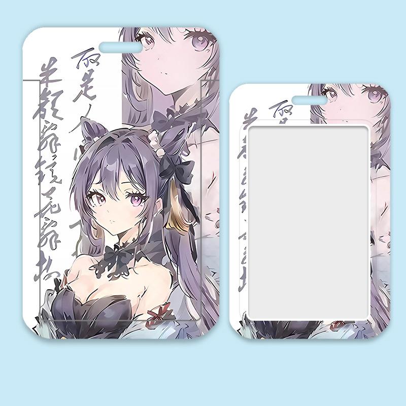 Game Genshin Impact Card Sleeve Business Retractable GanYu Credit Card Holders Bank ID Cover Cases Holders Bus Card Organizer