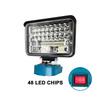 Wireless LED Work Light Portable Jobsite Light Spotlight Lamp Flood Light Flashlight Fit Makita 18v Battery (No Battery)
