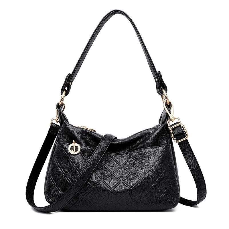 Ielgy Simple All-Match Shoulder Bag Rhombus Large-Capacity Messenger