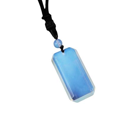 Adjustable Natural Stone Beveled Pendant Necklace Portable Designs for Everyday Wear