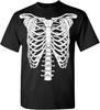 T-shirt Nera Grafica con Stampa Gabbia Toracica Scheletrica