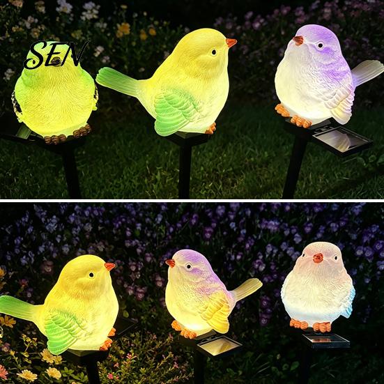 Warm White Patio Pathway Lights Solar Bird Garden Light, Waterproof Figurine Lawn Rustproof Metal Stake LED Lamp for Outdoor Yard Flower Bed