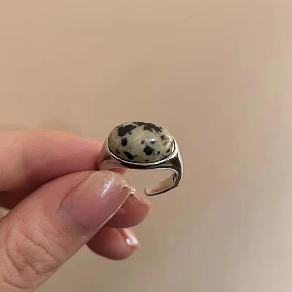 

Alloy Stone Open Ring Adjustable Punk Rings Simple Brown Stone Ring Engagement Jewelry Gifts 1