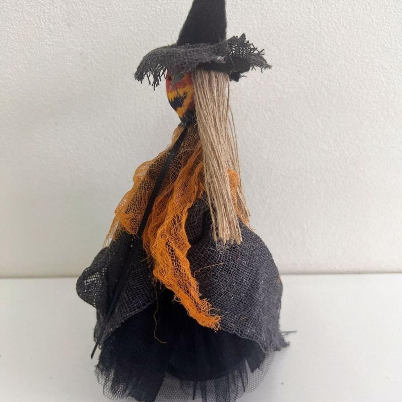 Eerie Halloween Festival Decoration Unique Halloween Tree Toppers with Specter Pumpkin Figurine for Holiday Decors