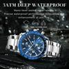 Luxury Men Watch High Quality Fashion Chronograph Waterproof Luminous Date Stainless Steel Quartz Watch Man Clock