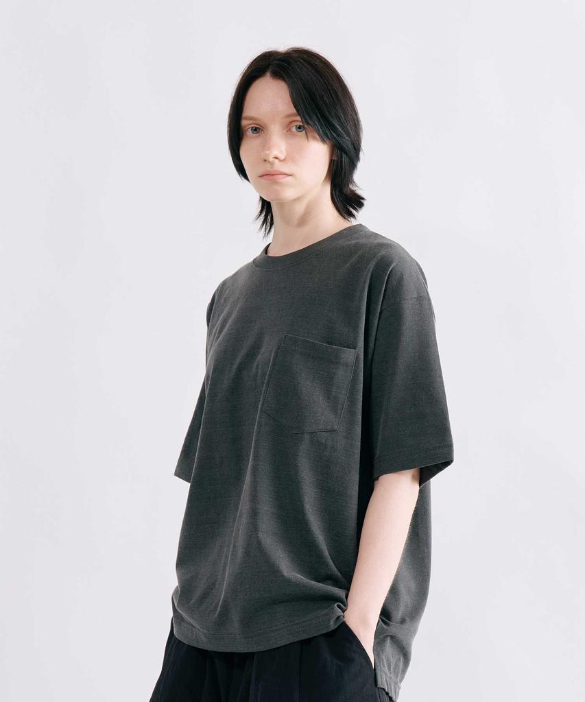 SMITHARMOR [Unisex] Taze Pigment Washed Pocket T-Shirt_Charcoal