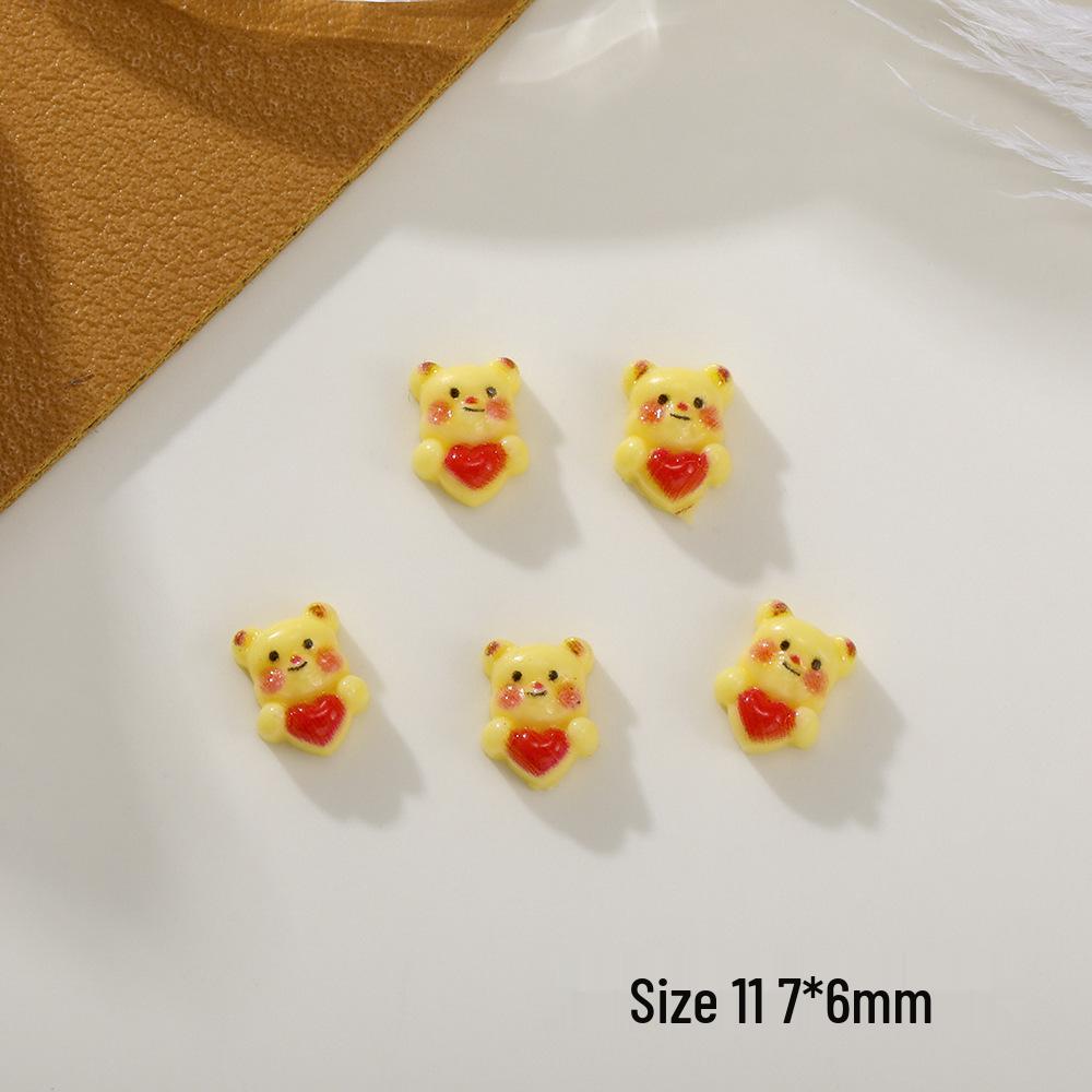 

Мультяшные Милые Медведи Смола Аксессуары для Нейл-Арта - Дизайн Сердце-Медведь