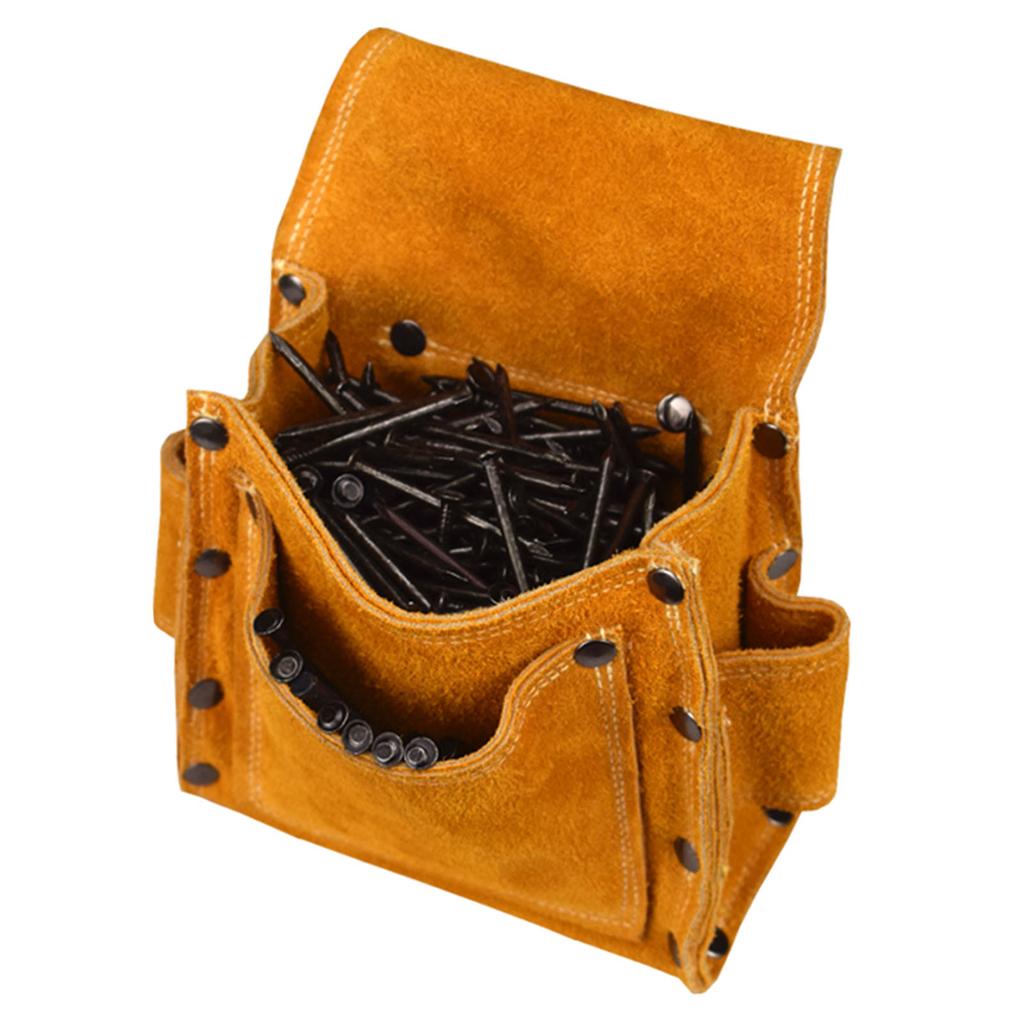 Waist Pocket Tool Bag Carpenter Nail Belt Portable for Construction Woodworking Yellow