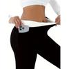 Womens Fleece Lined Leggings High Waist Slim Fit Casual Sports Pants With Pockets