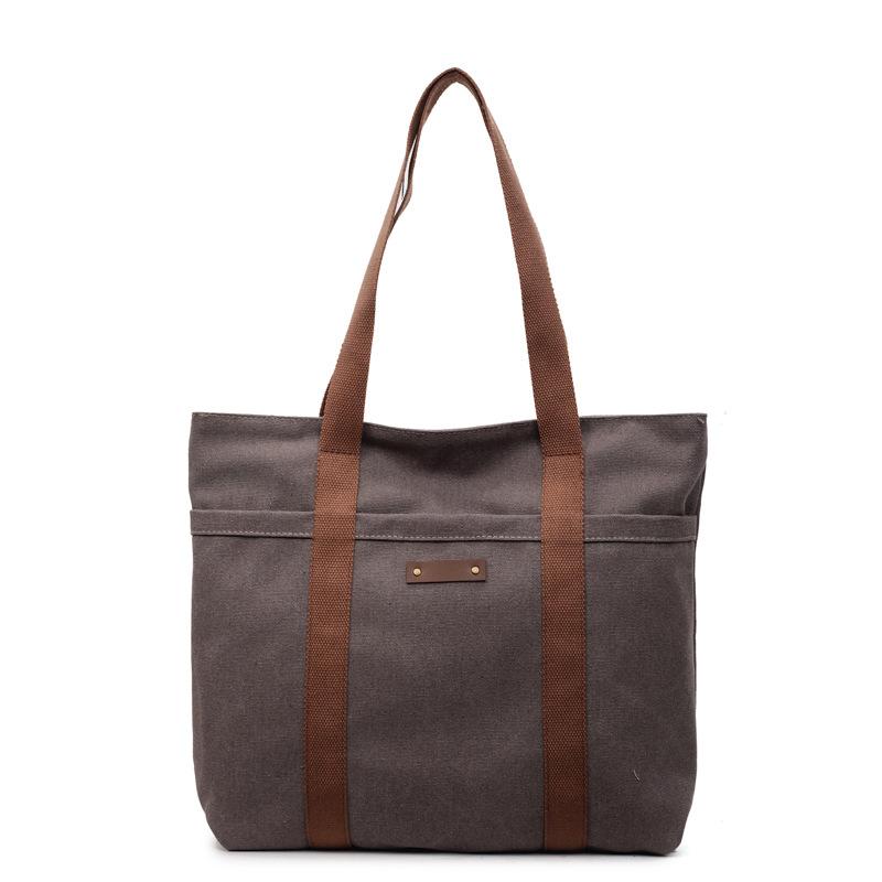 Large Capacity Canvas Travel Bag Commuter Shoulder Bag Shopping Bag Women's Handbag