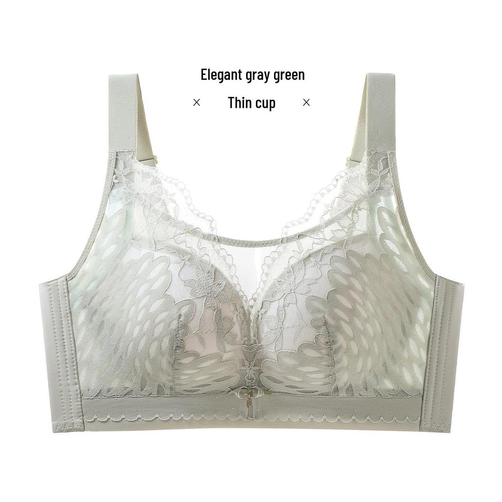 Soutien-gorge bandeau minimiseur en dentelle push-up sans armatures réglable avec maintien latéral anti-affaissement