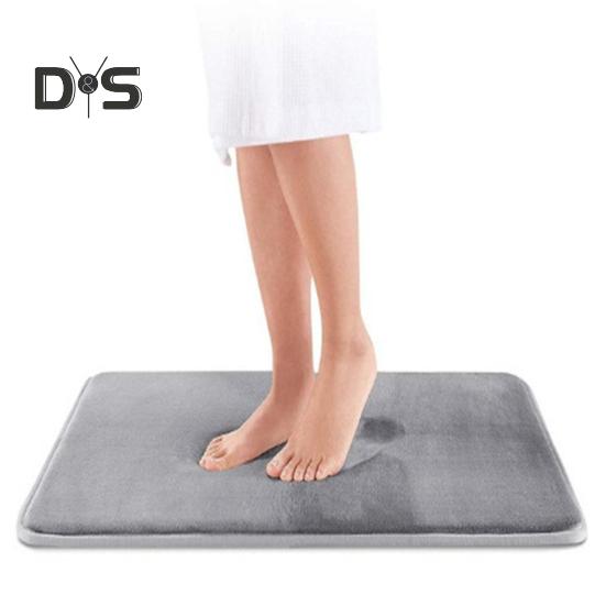 Doormat Oblong Shape Anti-slip Strong Water Absorption Thickened Memory Foam Foot Drying Indoor Entrance Door Mat Living Room Kitchen Bathroom