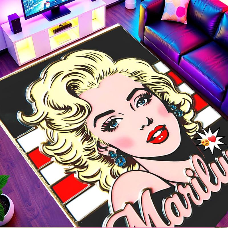 Marilyn Monroe Print Vloerkleed, Wasbaar Vloerkleed, Voor Entree Slaapzaal Wasruimte Kantoor Studeerkamer, Woondecoratie Verjaardag Kerstcadeau