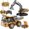 1:24 Alloy Remote Control Excavator & Bulldozer Toy Truck for Kids