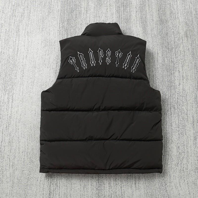 Trapstar Vyšívaná péřová vesta Zimní Streetwear Volný střih Bavlněný prošívaný kabát Muži Ženy