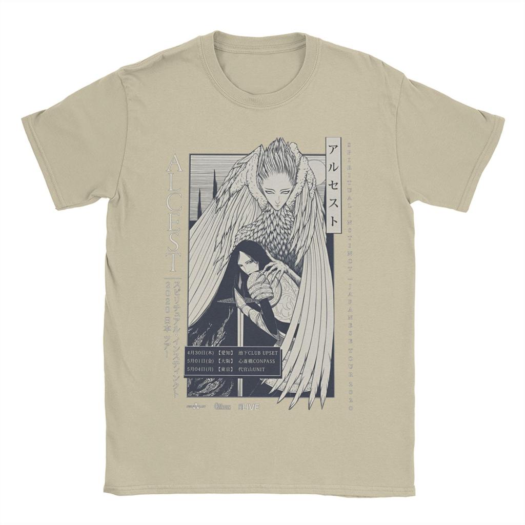 Men T-Shirt French ALCEST Band Novelty Cotton Tees Short Sleeve Music T Shirt O Neck Clothes Gift Idea