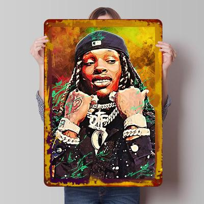 Poster KING VON Segni Metallici Vintage Personalizzati Arte da Parete Targhetta in Latta Retrò per Articoli di Arredamento Lussuoso Decorazioni per Camera da Letto Stanza