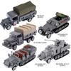 MOC Segunda Guerra Mundial Tanque Militar Alemán Vehículo Blindado Bloques de Construcción Kit Escena de Guerra Transportador de Soldados Estadounidenses Ladrillos Juguetes Regalo para Niños