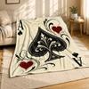 Ace Of Spades With Hearts Coral Fleece Blanket