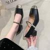 French Mary Jane single shoes women's thick heel 2025 new spring and summer women's shoes temperament black with skirt evening shoes