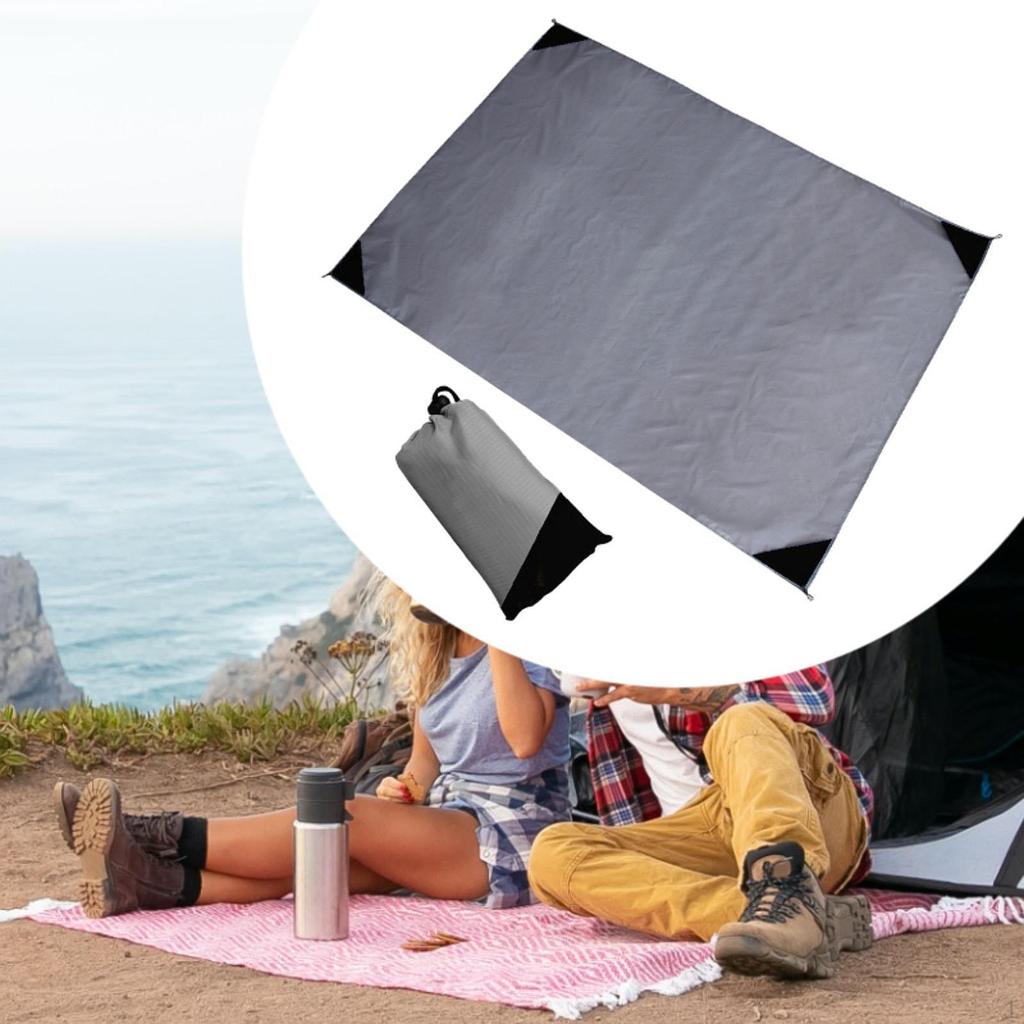 Outdoor Picnic Blanket Camping Play Mat with Storage Bag Beach Lawn for Barbecue Summer