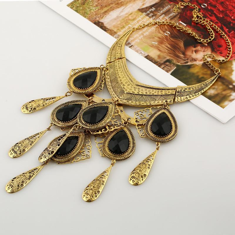 Bohemian Water Droplet Necklace With Alloy Material And Multilayer Style золотой