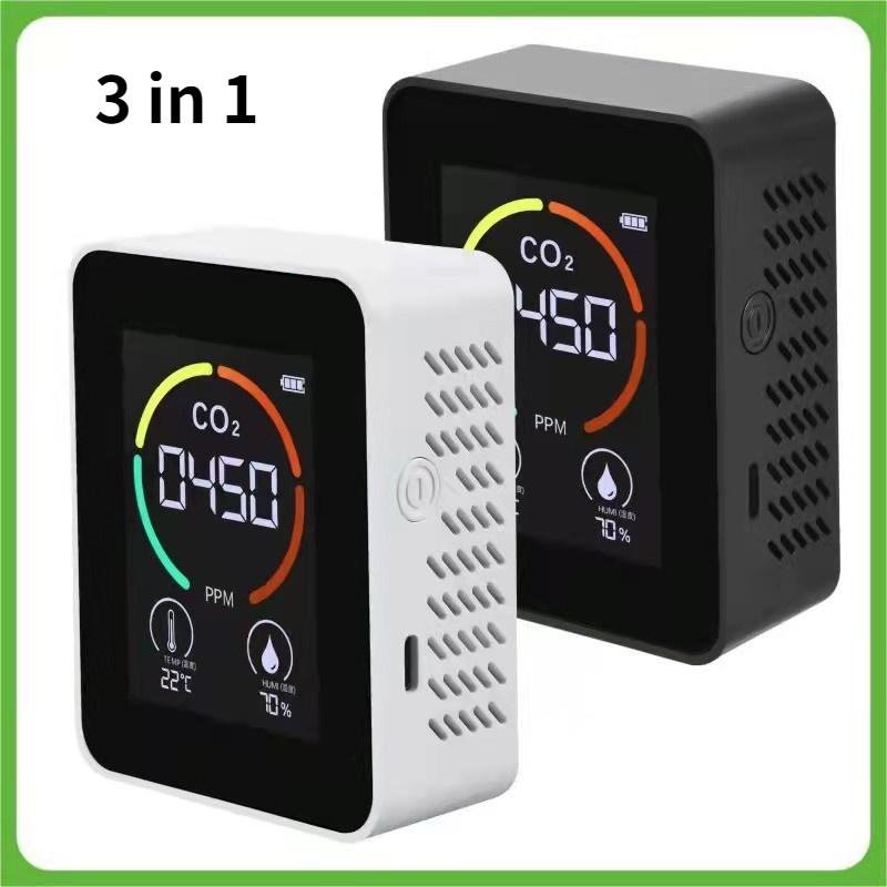 Tester digital de temperatură umiditate 3in1/5in1CO2 Detector de dioxid de carbon TVOC HCHO Monitor de calitate a aerului