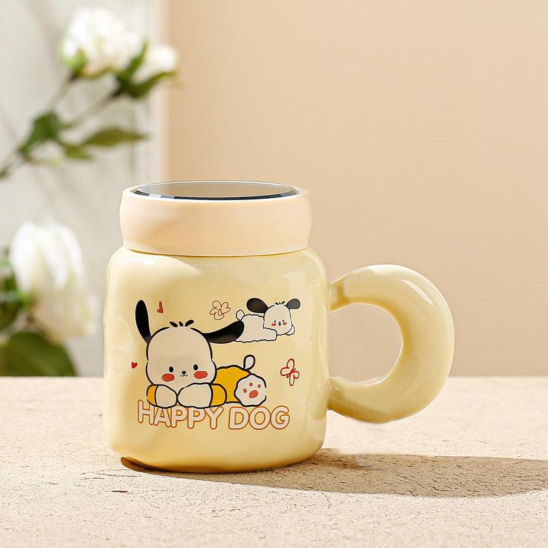 High-Value Ceramic Cup With Lid Spoon Water Cup Set Gift Box Cute Cup Souvenir Opening Gift