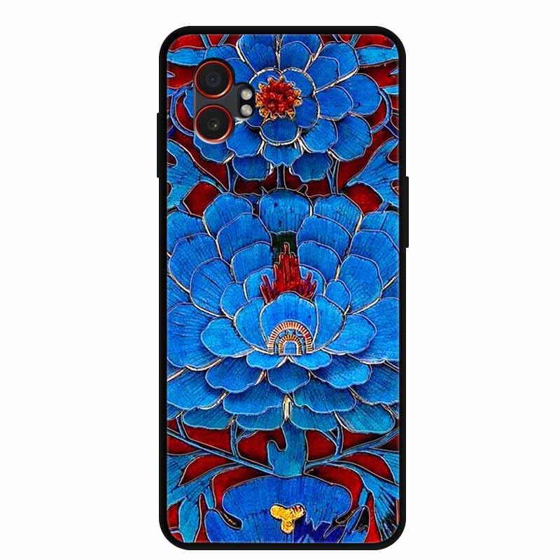 3D Emboss Case For Samsung Galaxy XCover7 Pro 5G Phone Case Flowers Silicone Soft Back Cover For Samsung Galaxy XCover7Pro Case