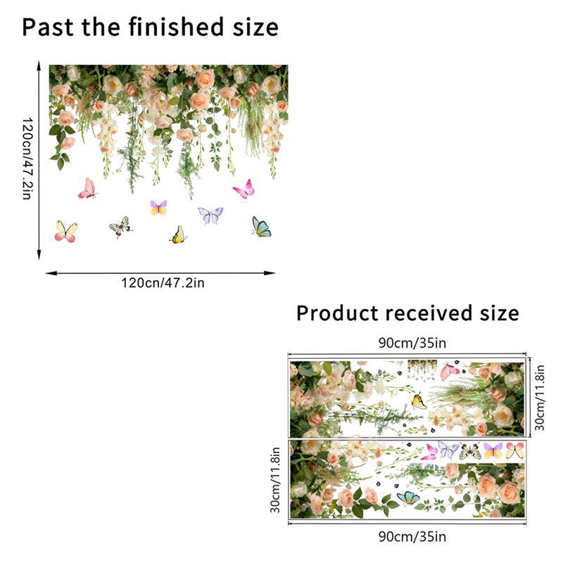 Flower Plants Wall Stickers Home Decoration Bedroom Adhesive Decals Wallpaper