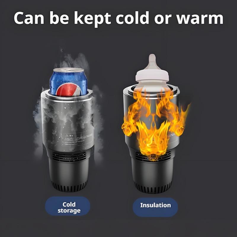 Stainless Steel Portable Car Cooling Cup For Cola Drinks Usb Heating Car Coffee Mug Thermos Cup Electric Beverage Cooler Temperature Display 24V