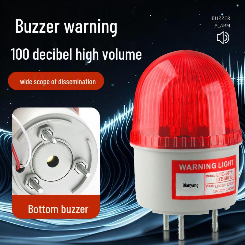 LTE-5071J LED Strobe Warning Light with Sound Alarm for Vehicle, 12V/24V/220V