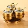 Household 304 stainless steel seasoning tank Buffet Restaurant Hotel Korean gold seasoning salt tank Seasoning storage tank
