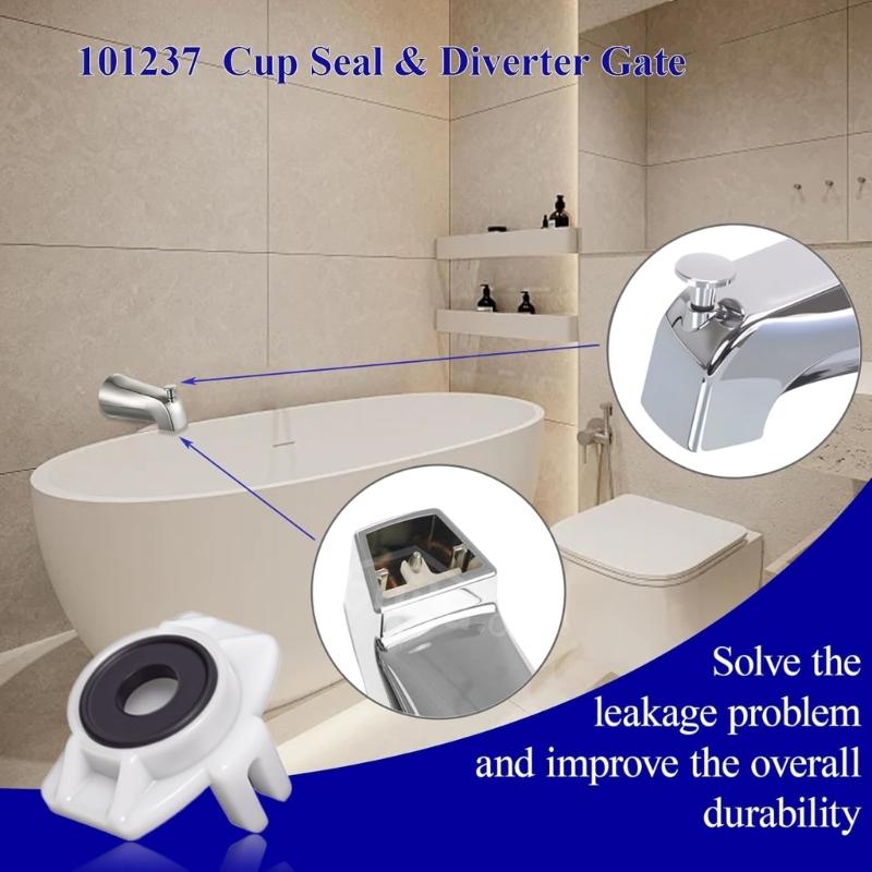 Professional Bathtubs Spout Replacement Kit Rubber Seals & Diverter Gates Suitable for 3800 Series Shower Fixtures