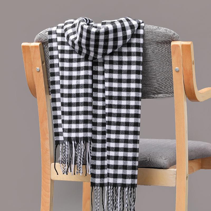 180*35cm new  Men Scarf Women With Tassel Color Lattice Cashmere muffler Thinker Autumn Warm Female Shawl Long Couple