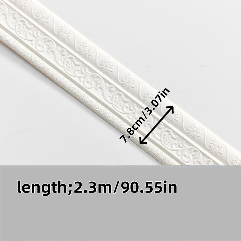 1PC 2.3mX7.8cm 3D Self Adhesive Wall Sticker Waterproof Wallpaper Skirting Border Home Decor TV Background Wall Sticker