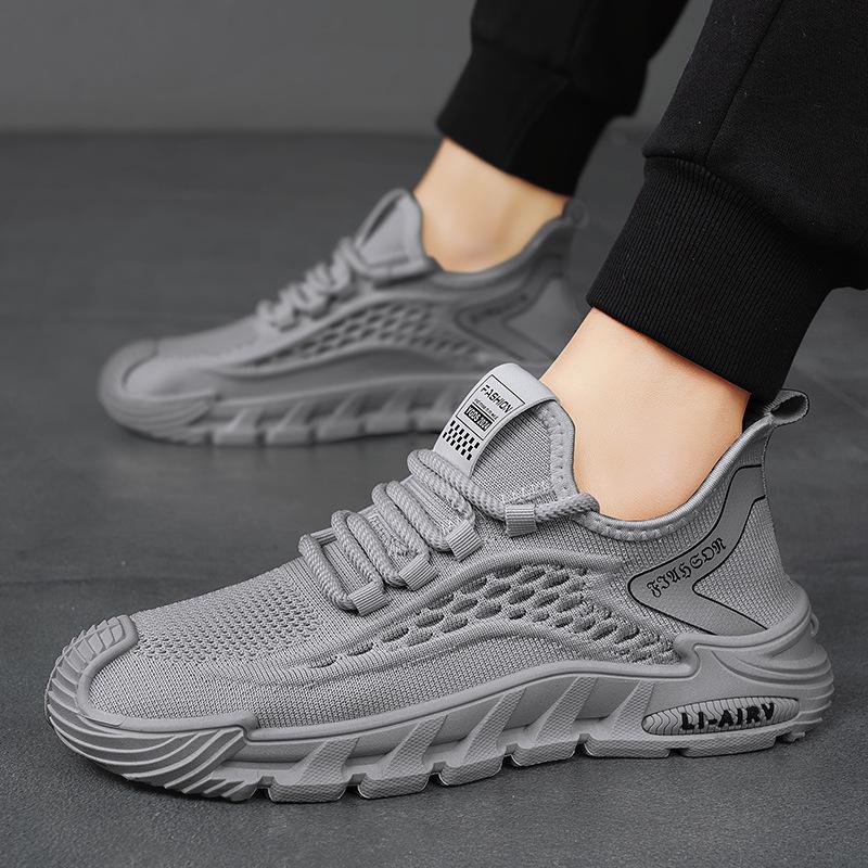 Summer new 2025 casual breathable fly-woven sports shoes men's outdoor wear-resistant youth running shoes trendy shoes men