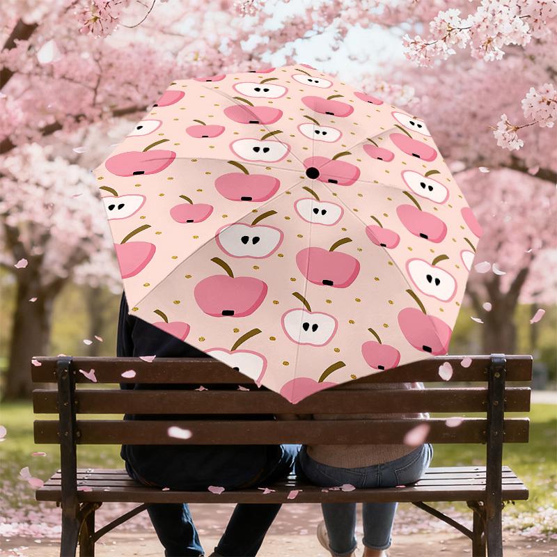 1PC Apple Umbrella-8-Rib Reinforced, Automatic Open, Lightweight & Durable, Fashion Accessory for Outdoor, J0354